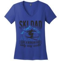 Ski Dad Cool Dad Best Dad Mountains Snowboard Ski Sport Funny Gift Women's V-Neck T-Shirt