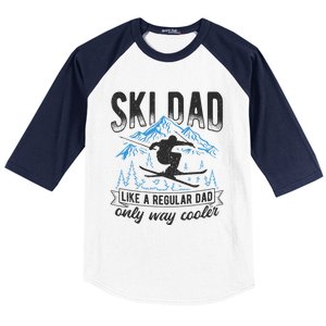 Ski Dad Cool Dad Best Dad Mountains Snowboard Ski Sport Funny Gift Baseball Sleeve Shirt