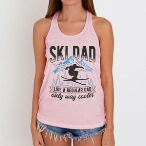 Ski Dad Cool Dad Best Dad Mountains Snowboard Ski Sport Funny Gift Women's Knotted Racerback Tank