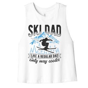 Ski Dad Cool Dad Best Dad Mountains Snowboard Ski Sport Funny Gift Women's Racerback Cropped Tank