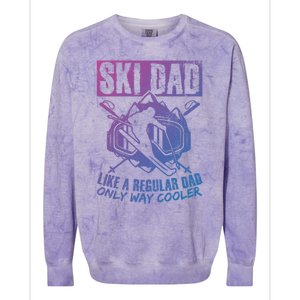 Ski Dad Cool Dad Best Dad Mountains Snowboard Skiing Gift Colorblast Crewneck Sweatshirt