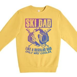 Ski Dad Cool Dad Best Dad Mountains Snowboard Skiing Gift Premium Crewneck Sweatshirt