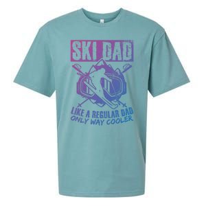 Ski Dad Cool Dad Best Dad Mountains Snowboard Skiing Gift Sueded Cloud Jersey T-Shirt