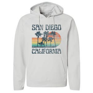 San Diego California Summer Vacation Performance Fleece Hoodie