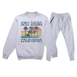 San Diego California Summer Vacation Premium Crewneck Sweatsuit Set