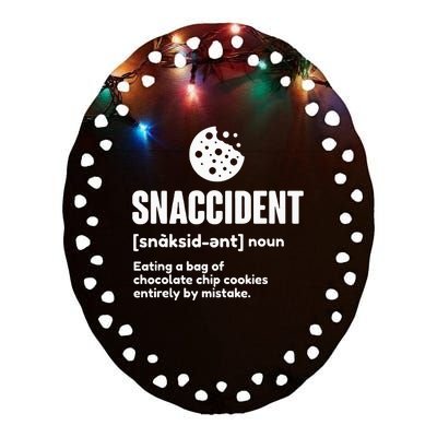 Snaccident Definition Cookie Cookies Ceramic Oval Ornament