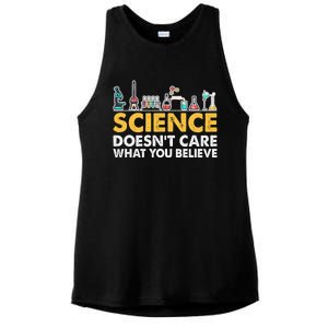 Science Doesn't Care What You Believe Science Teacher Students Ladies PosiCharge Tri-Blend Wicking Tank