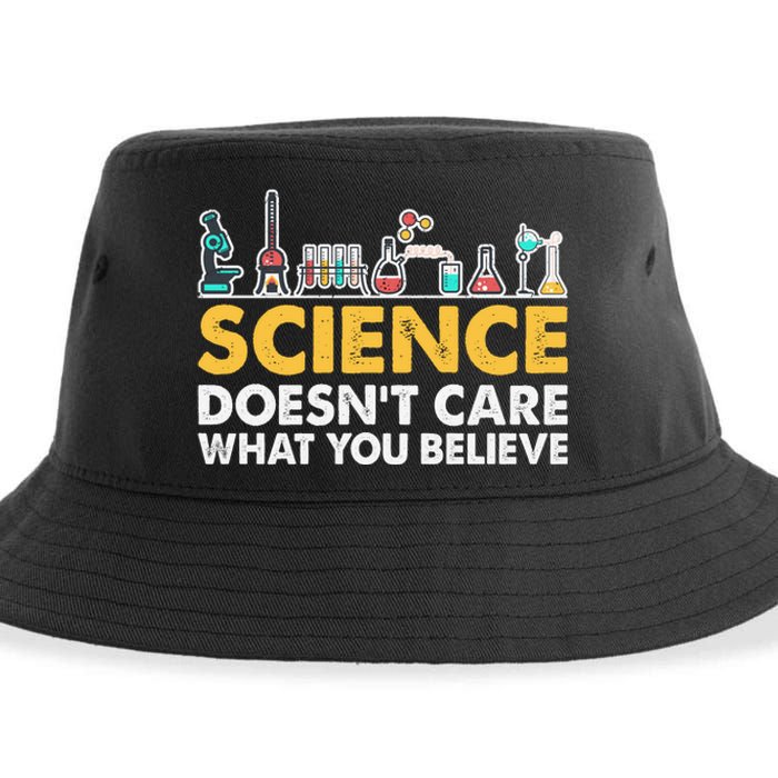 Science Doesn't Care What You Believe Science Teacher Students Sustainable Bucket Hat