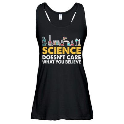 Science Doesn't Care What You Believe Science Teacher Students Ladies Essential Flowy Tank