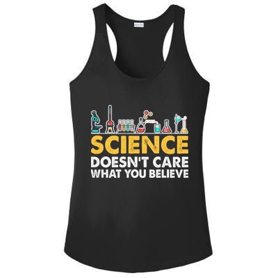 Science Doesn't Care What You Believe Science Teacher Students Ladies PosiCharge Competitor Racerback Tank