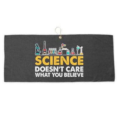 Science Doesn't Care What You Believe Science Teacher Students Large Microfiber Waffle Golf Towel