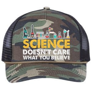 Science Doesn't Care What You Believe Science Teacher Students Retro Rope Trucker Hat Cap