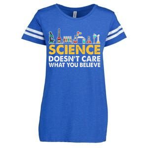 Science Doesn't Care What You Believe Science Teacher Students Enza Ladies Jersey Football T-Shirt