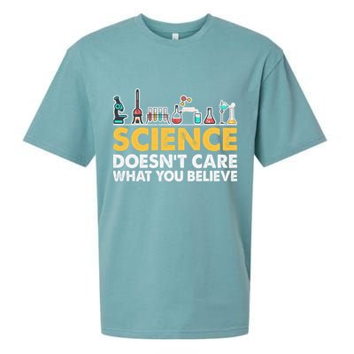 Science Doesn't Care What You Believe Science Teacher Students Sueded Cloud Jersey T-Shirt