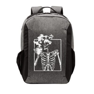 Skeleton Drinking Coffee Back Design White Vector Backpack