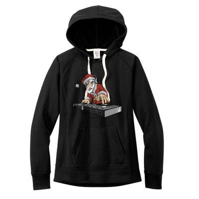 Santa Dj Christmas Disc Jockey Great Gift Women's Fleece Hoodie