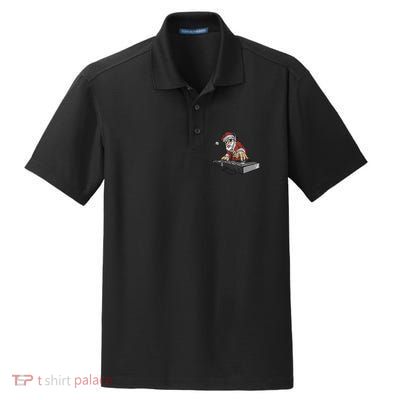 Santa Dj Christmas Disc Jockey Great Gift Dry Zone Grid Polo