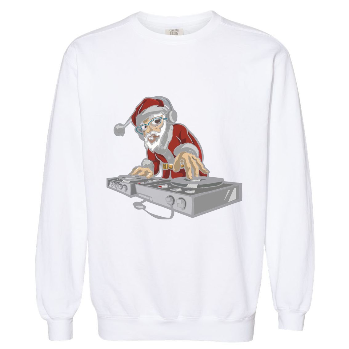 Santa Dj Christmas Disc Jockey Great Gift Garment-Dyed Sweatshirt