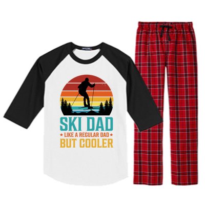 Ski Dad Cooler Regular Dad Fathers Day Funny Humor Outdoor Gift Raglan Sleeve Pajama Set