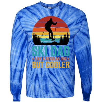 Ski Dad Cooler Regular Dad Fathers Day Funny Humor Outdoor Gift Tie-Dye Long Sleeve Shirt