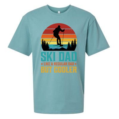 Ski Dad Cooler Regular Dad Fathers Day Funny Humor Outdoor Gift Sueded Cloud Jersey T-Shirt