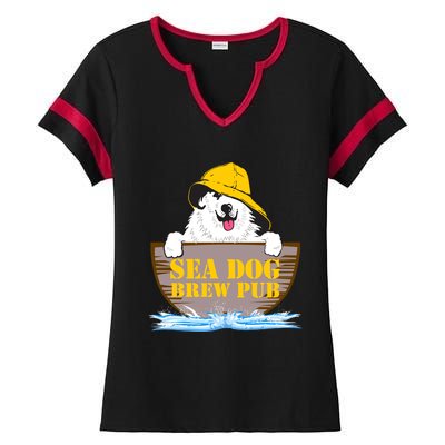 Sea Dog Cool Vector Design Ladies Halftime Notch Neck Tee