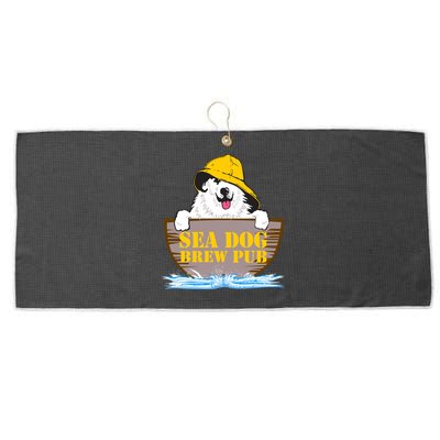 Sea Dog Cool Vector Design Large Microfiber Waffle Golf Towel