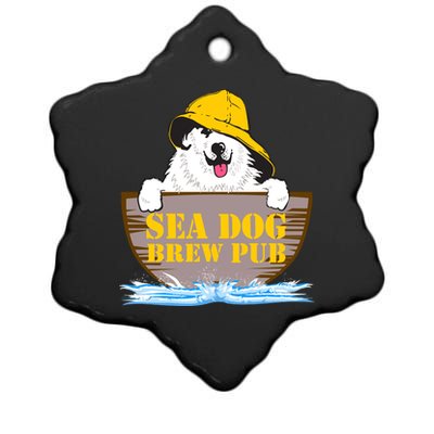 Sea Dog Cool Vector Design Ceramic Star Ornament