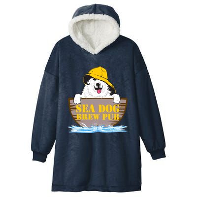 Sea Dog Cool Vector Design Hooded Wearable Blanket