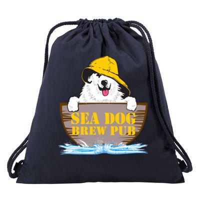 Sea Dog Cool Vector Design Drawstring Bag