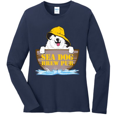 Sea Dog Cool Vector Design Ladies Long Sleeve Shirt