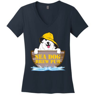 Sea Dog Cool Vector Design Women's V-Neck T-Shirt