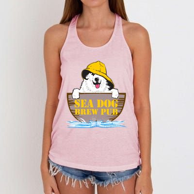 Sea Dog Cool Vector Design Women's Knotted Racerback Tank