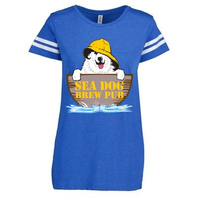 Sea Dog Cool Vector Design Enza Ladies Jersey Football T-Shirt