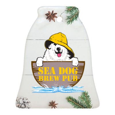 Sea Dog Cool Vector Design Ceramic Bell Ornament