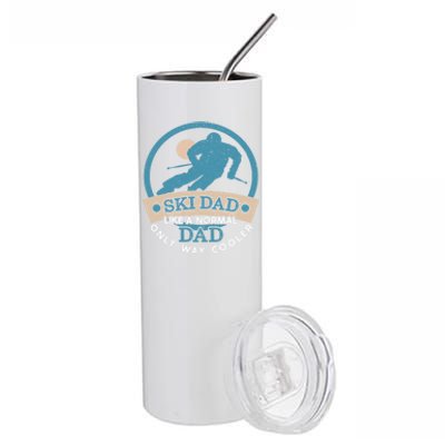 Ski Dad Cool Dad Gift Stainless Steel Tumbler