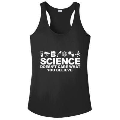 Science Doesn't Care What You Believe Ladies PosiCharge Competitor Racerback Tank