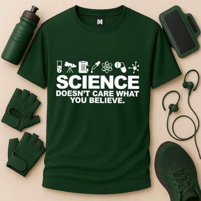 Science Doesn't Care What You Believe Cooling Performance Crew T-Shirt