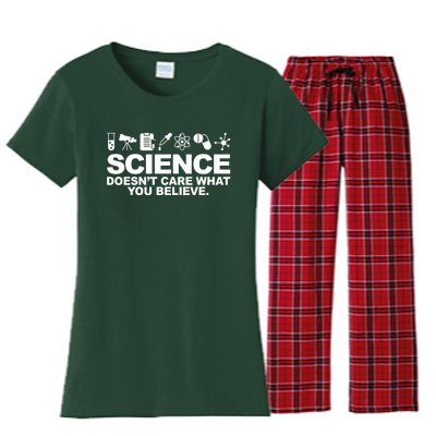 Science Doesn't Care What You Believe Women's Flannel Pajama Set