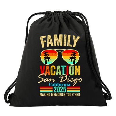 San Diego California Family Vacation 2025 Drawstring Bag
