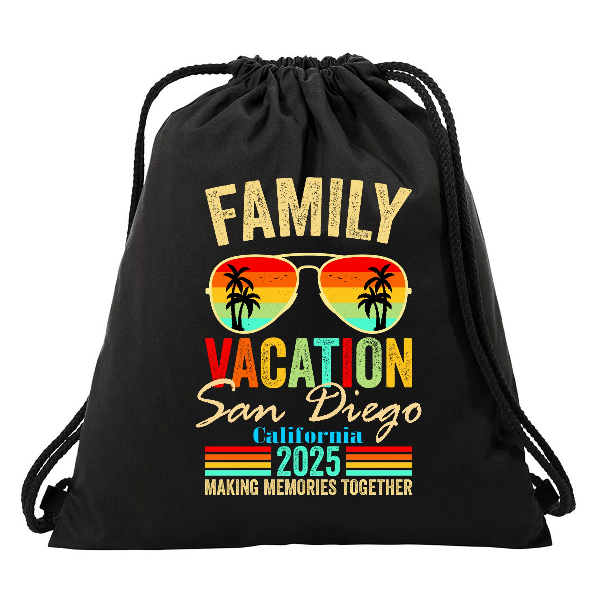 San Diego California Family Vacation 2025 Drawstring Bag