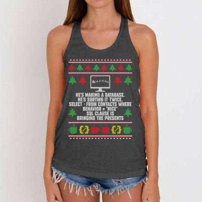 Software Developer Computer Coding Programmer Ugly Christmas Cute Gift Women's Knotted Racerback Tank