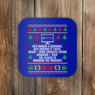 Software Developer Computer Coding Programmer Ugly Christmas Cute Gift Coaster