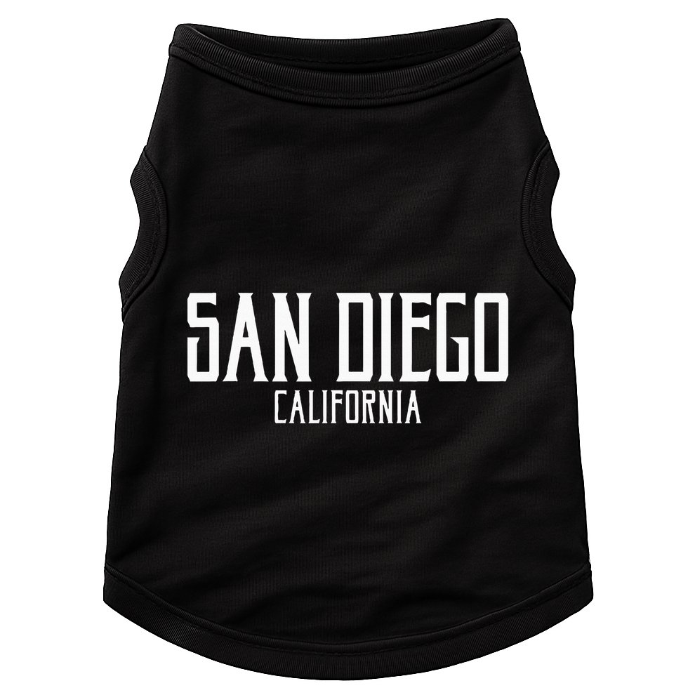 San Diego California Text With White Print Doggie Tank