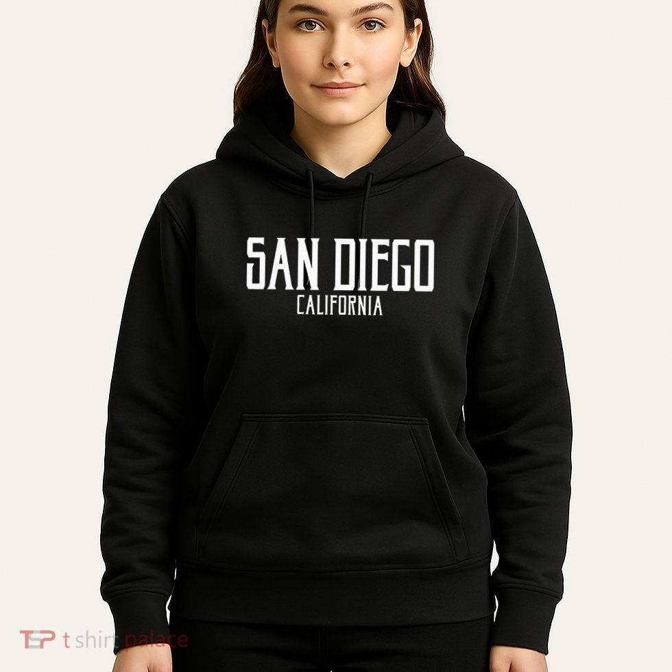 San Diego California Text With White Print Hoodie