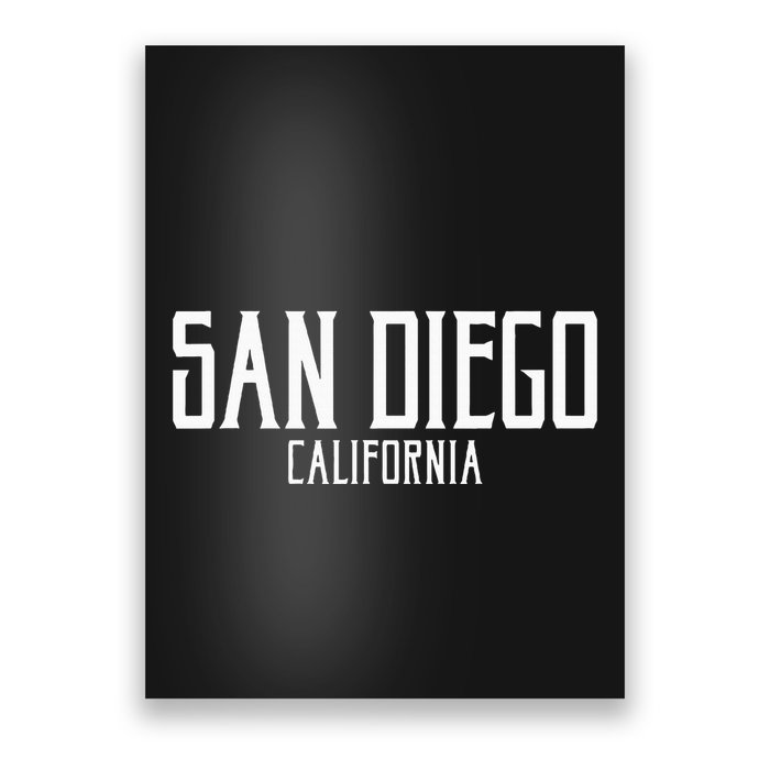 San Diego California Text With White Print Poster