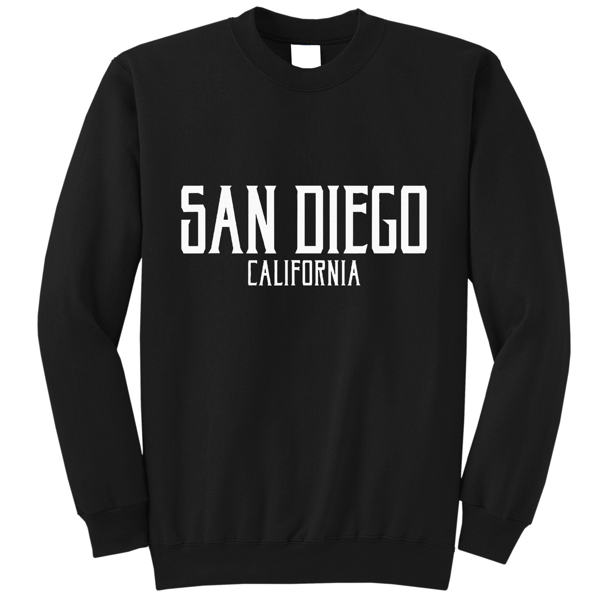 San Diego California Text With White Print Tall Sweatshirt