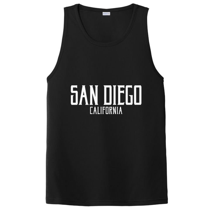 San Diego California Text With White Print PosiCharge Competitor Tank