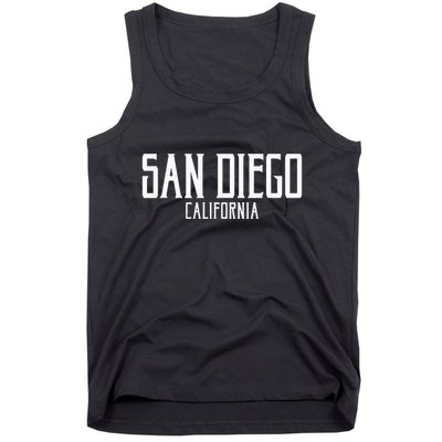 San Diego California Text With White Print Tank Top