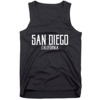 San Diego California Text With White Print Tank Top